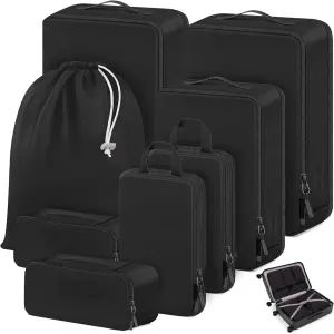10pcs Travel Packing Cubes Expandable Luggage Organizers Bags For Easy Clothes Storage And Suitcases Management