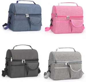 1Pc Large Double Insulated Diaper Bag Fresh Keeping Packet for Essentials Stylish Black Insulation Bag for Lunch Snacks More Lightweight Design