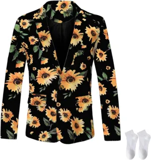 2023 Men's Black and White Striped Blazer, Casual British Slim Fit Suit Pinstripe Suits Jacket