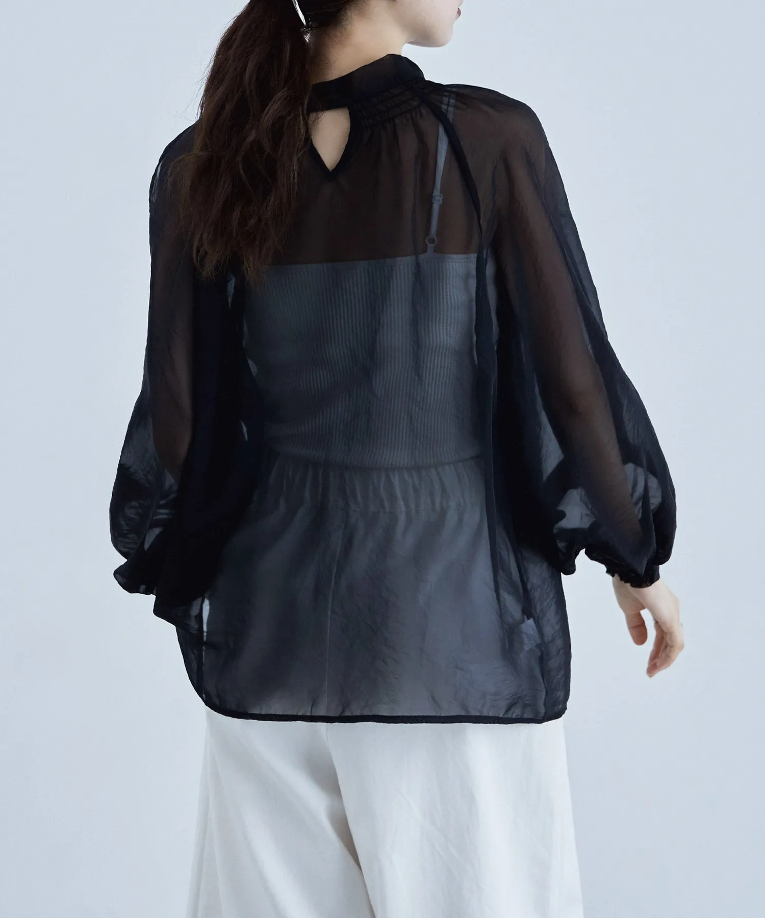 2way bowtie sheer blouse