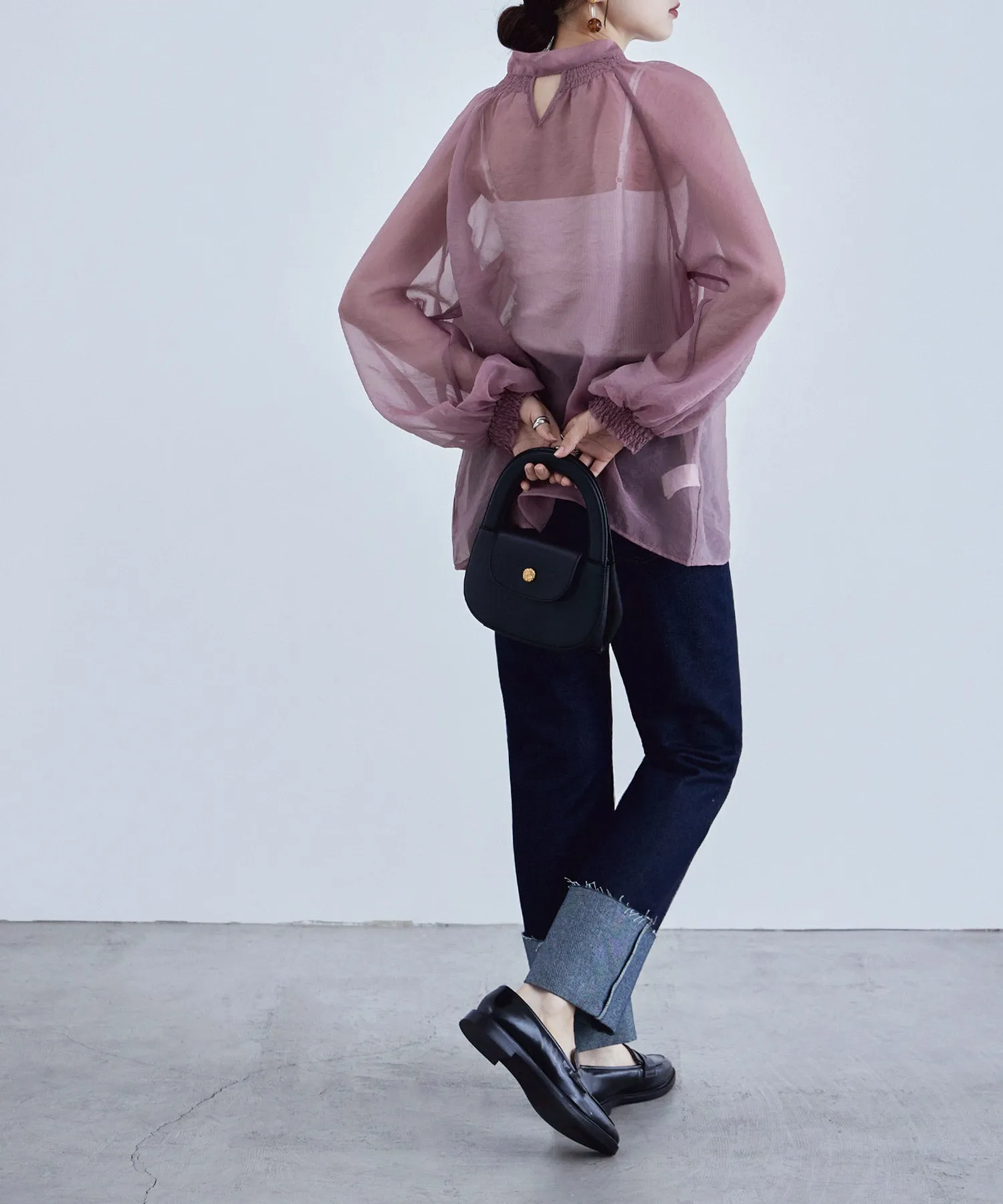 2way bowtie sheer blouse