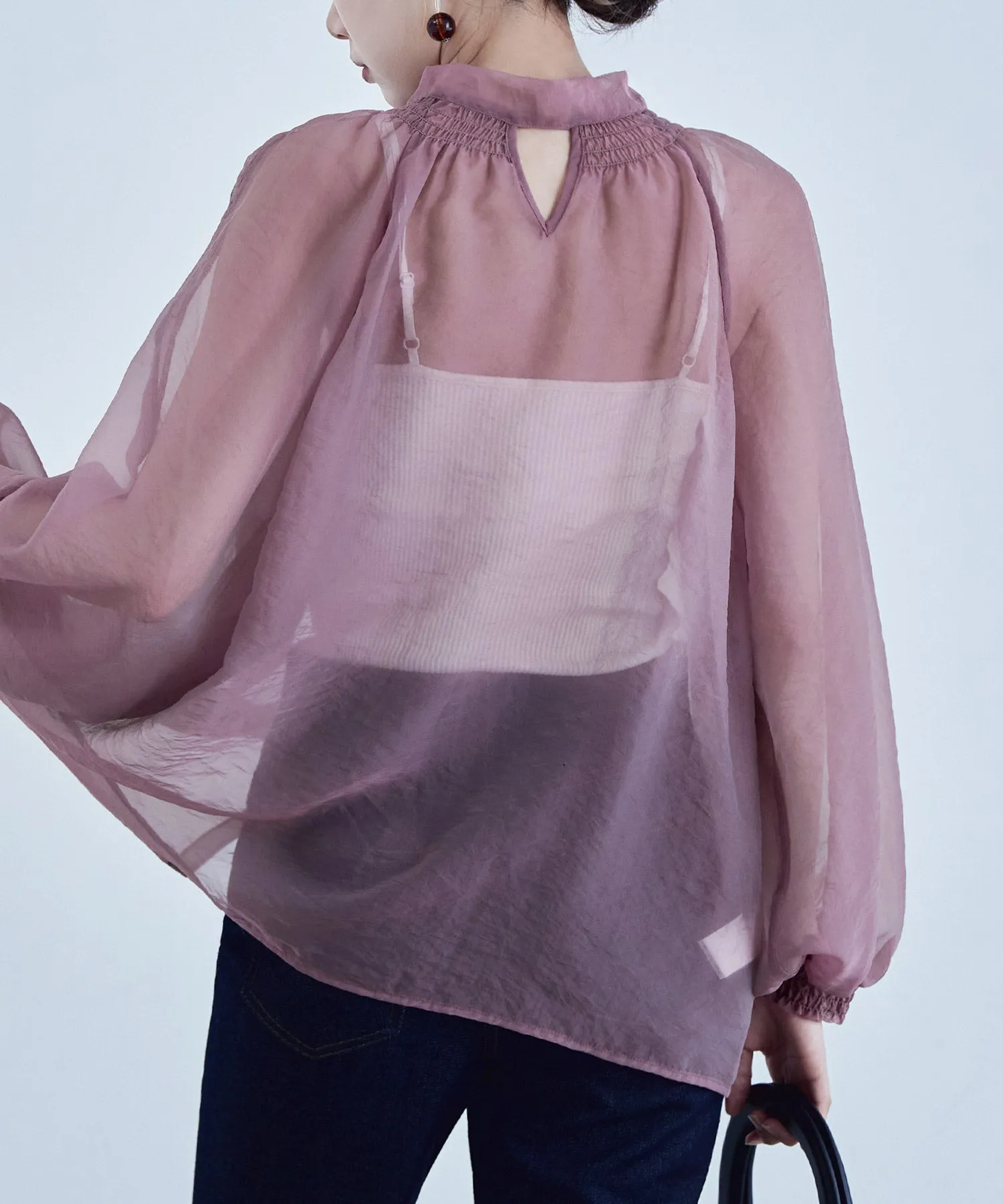 2way bowtie sheer blouse