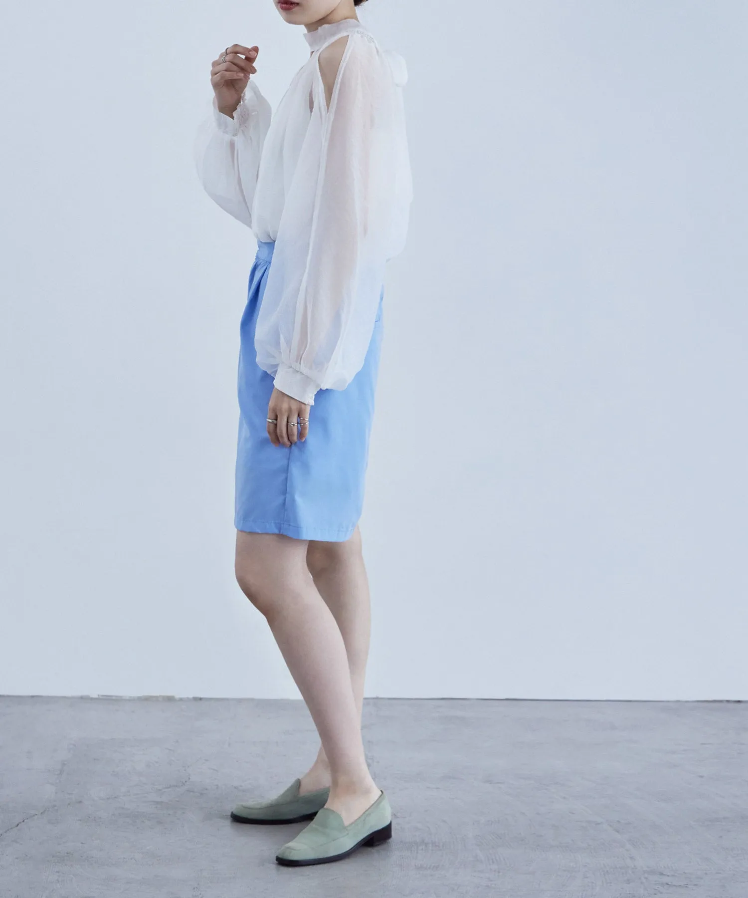 2way bowtie sheer blouse
