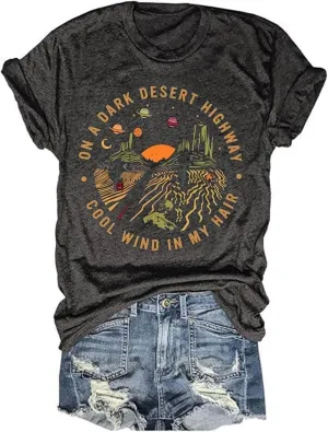 Adventure Awaits Outdoor Graphic T Shirt Women Retro Colorful Print Tees Hike Mountain Nature Travel Shirt Workout Tops