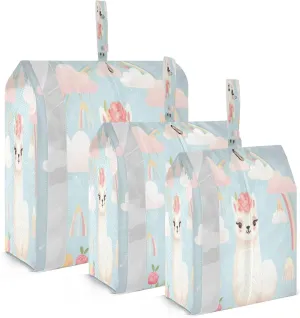 Alpacas Teal Packing Cubes for Travel 3 Set Packing Bags Suitcase Organizer Bags for Easy Packing