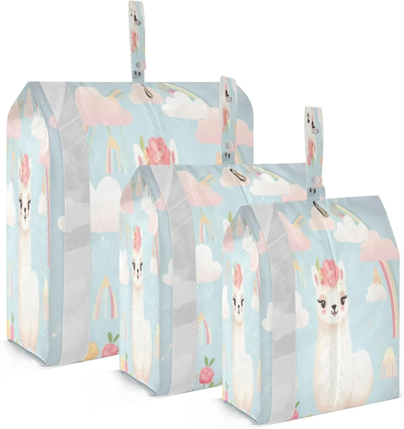 Alpacas Teal Packing Cubes for Travel 3 Set Packing Bags Suitcase Organizer Bags for Easy Packing