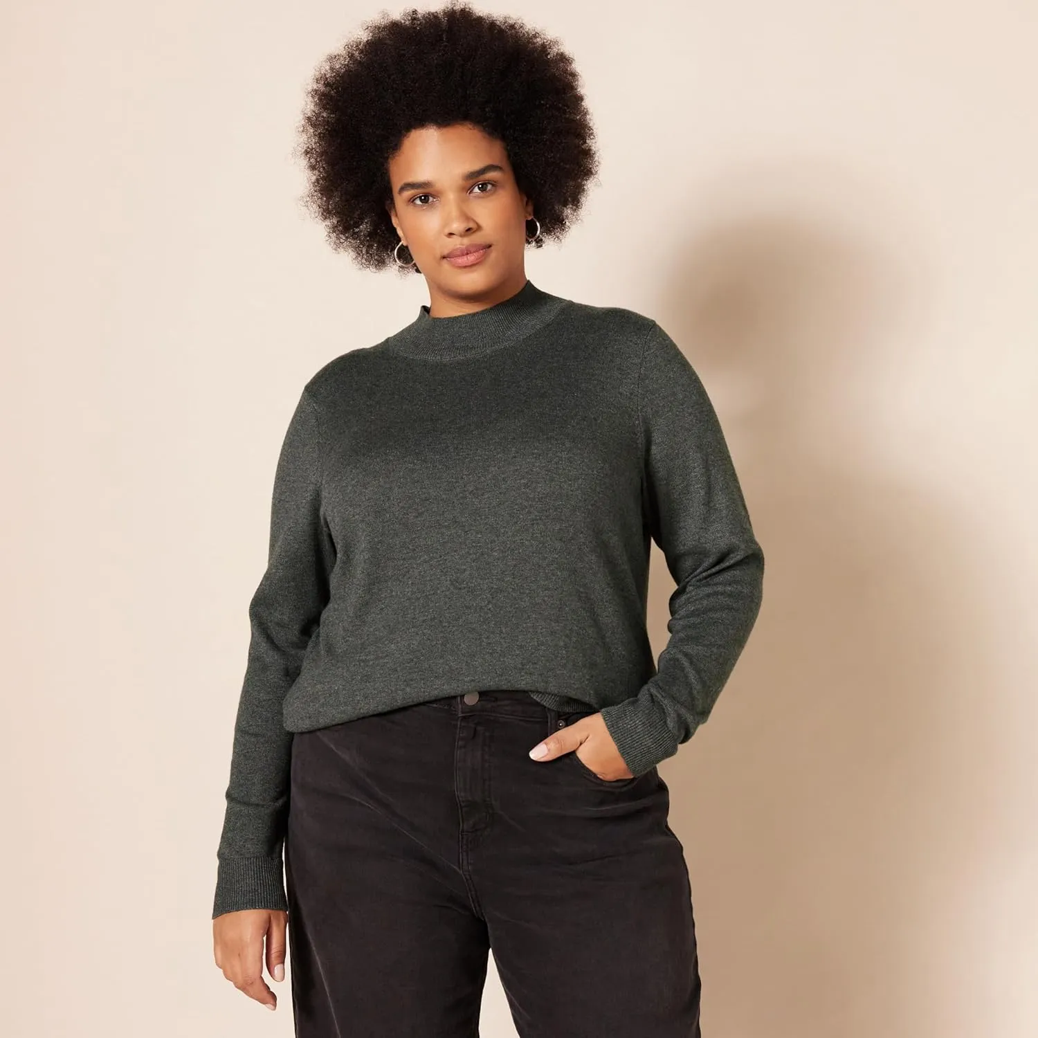 Amazon Essentials Women's Lightweight Mockneck Sweater (Available in Plus Size)