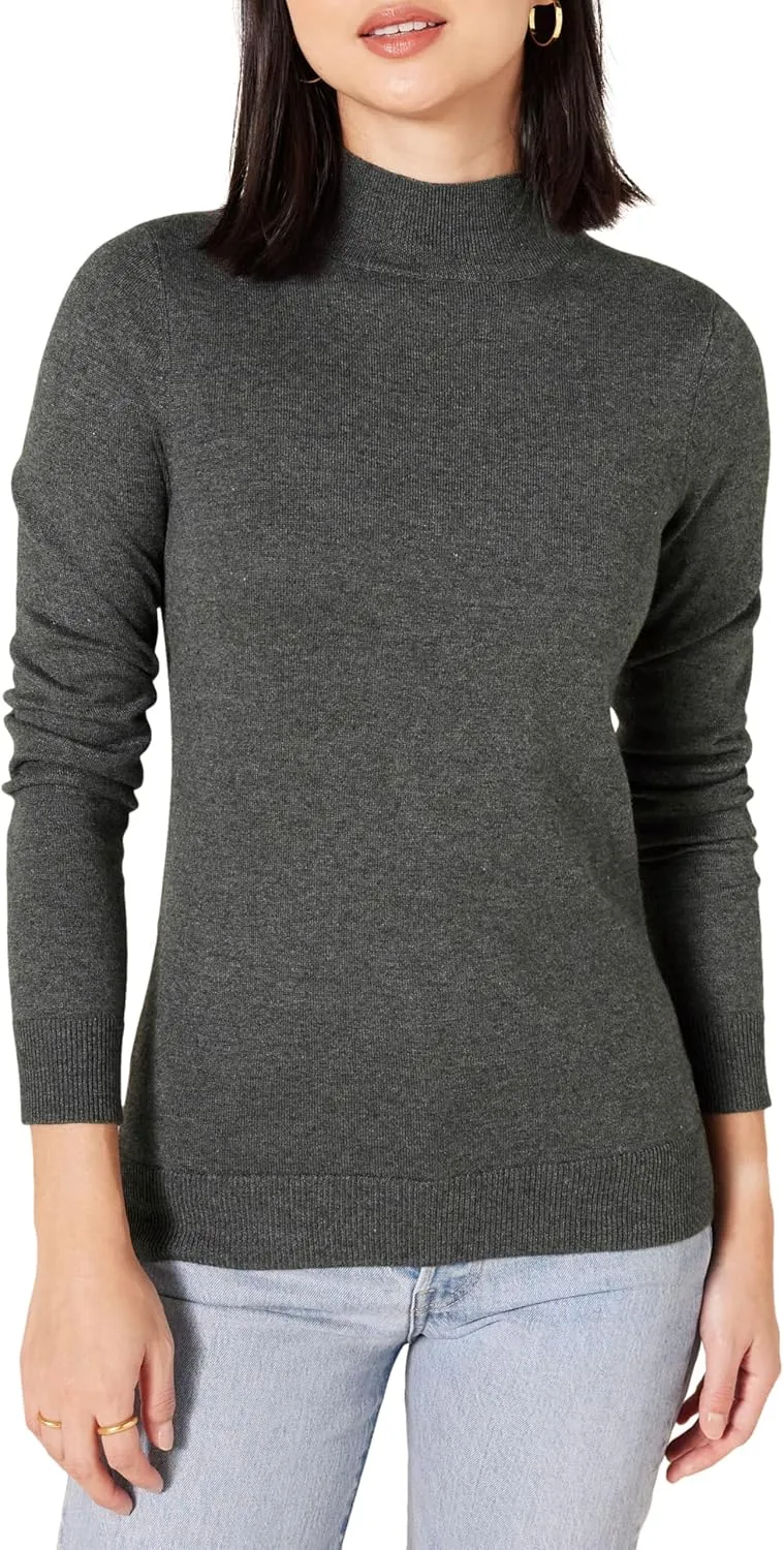 Amazon Essentials Women's Lightweight Mockneck Sweater (Available in Plus Size)