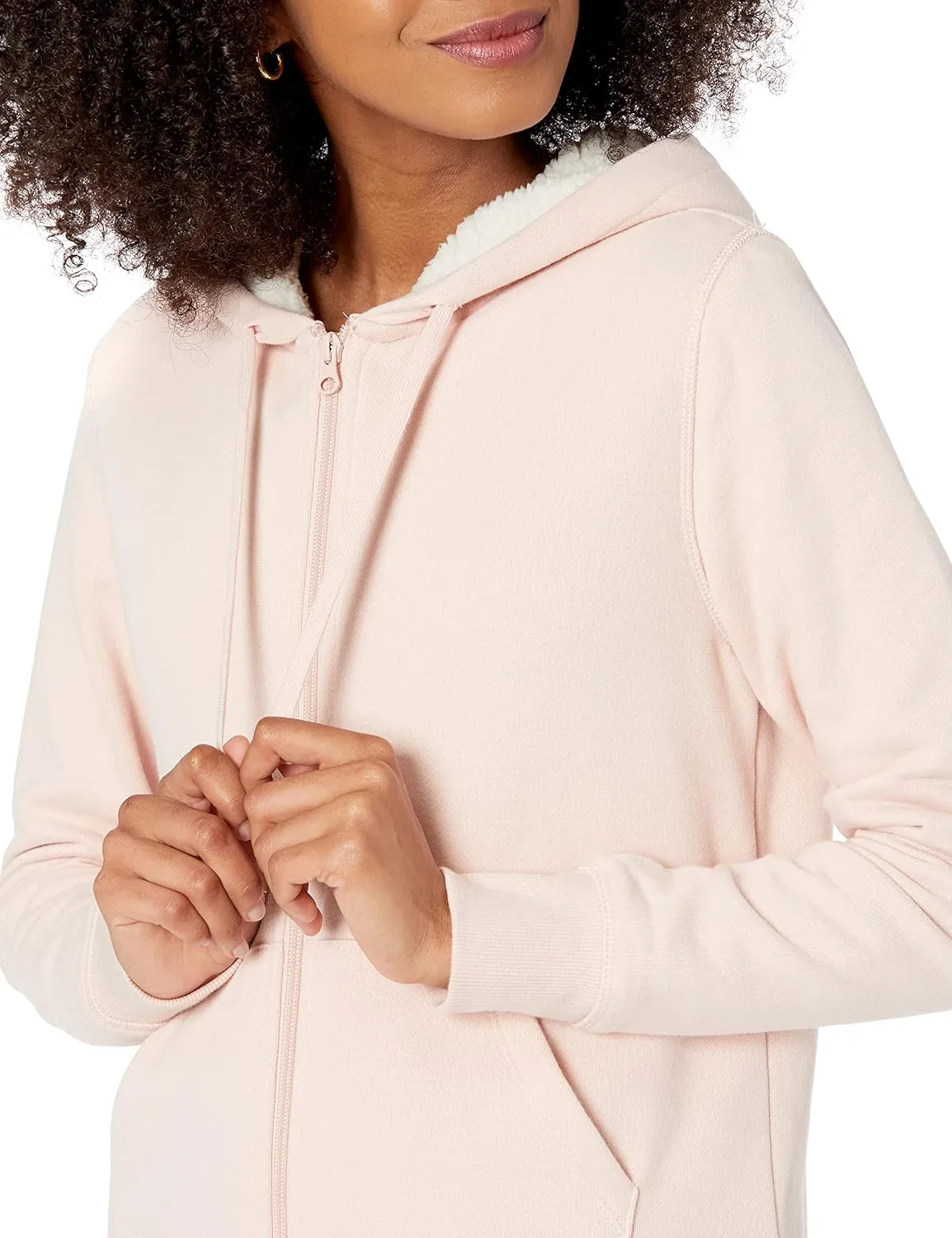 Amazon Essentials Women's Sherpa-Lined Fleece Full-Zip Hooded Jacket (Available in Plus Size)