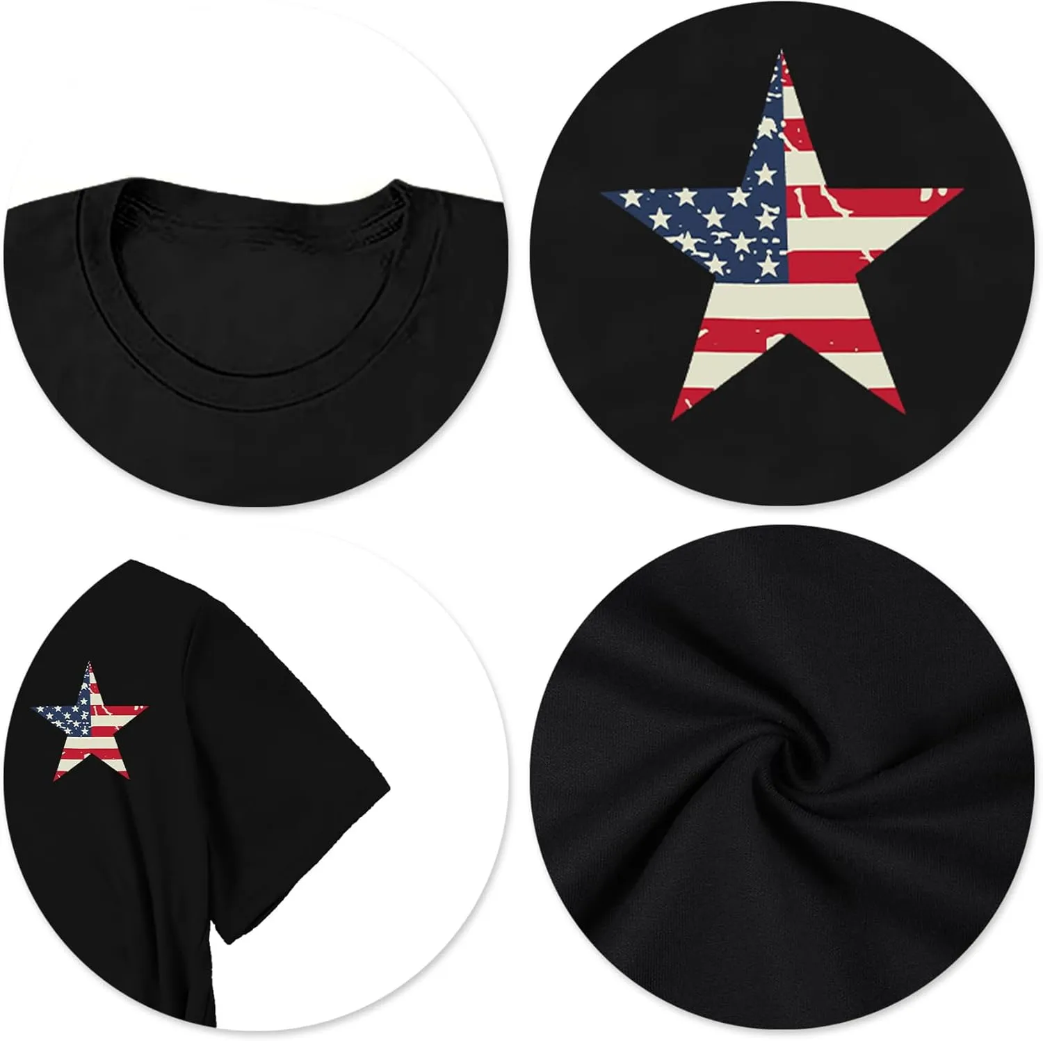 American Flag Shirts for Women: 4th of July T Shirt Funny USA Print Tees Patriotic Casual Short Sleeve Tops