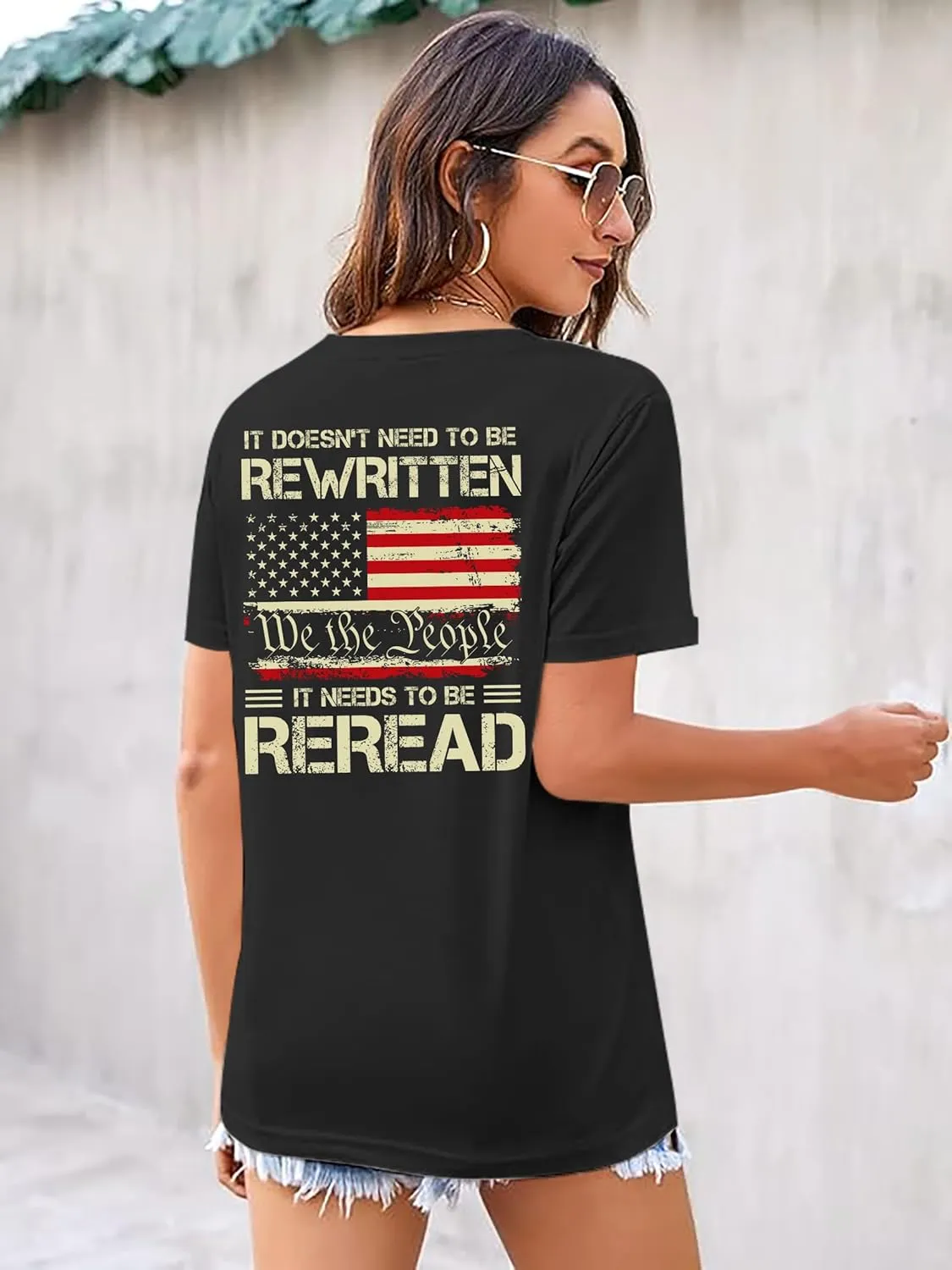 American Flag Shirts for Women: 4th of July T Shirt Funny USA Print Tees Patriotic Casual Short Sleeve Tops
