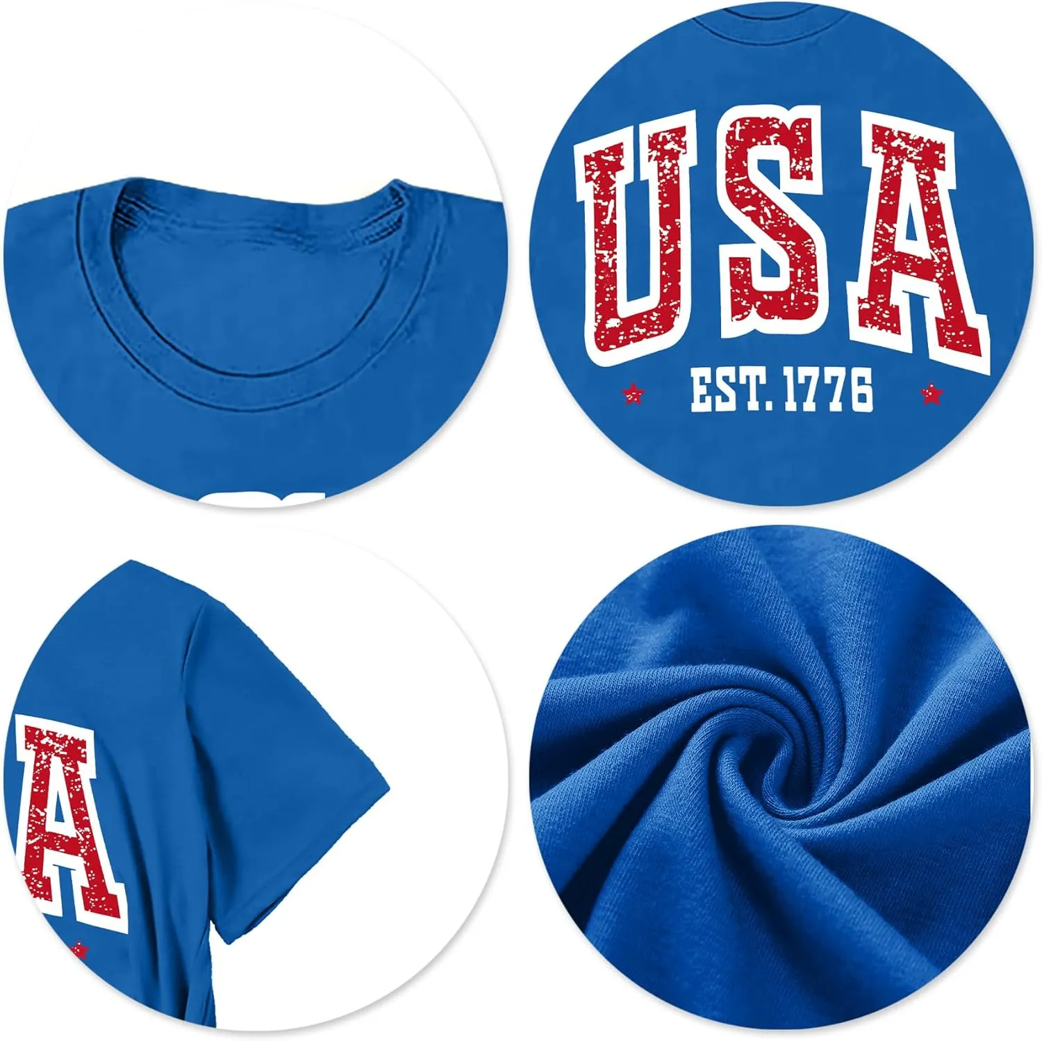 American Flag Shirts for Women: 4th of July T Shirt Funny USA Print Tees Patriotic Casual Short Sleeve Tops
