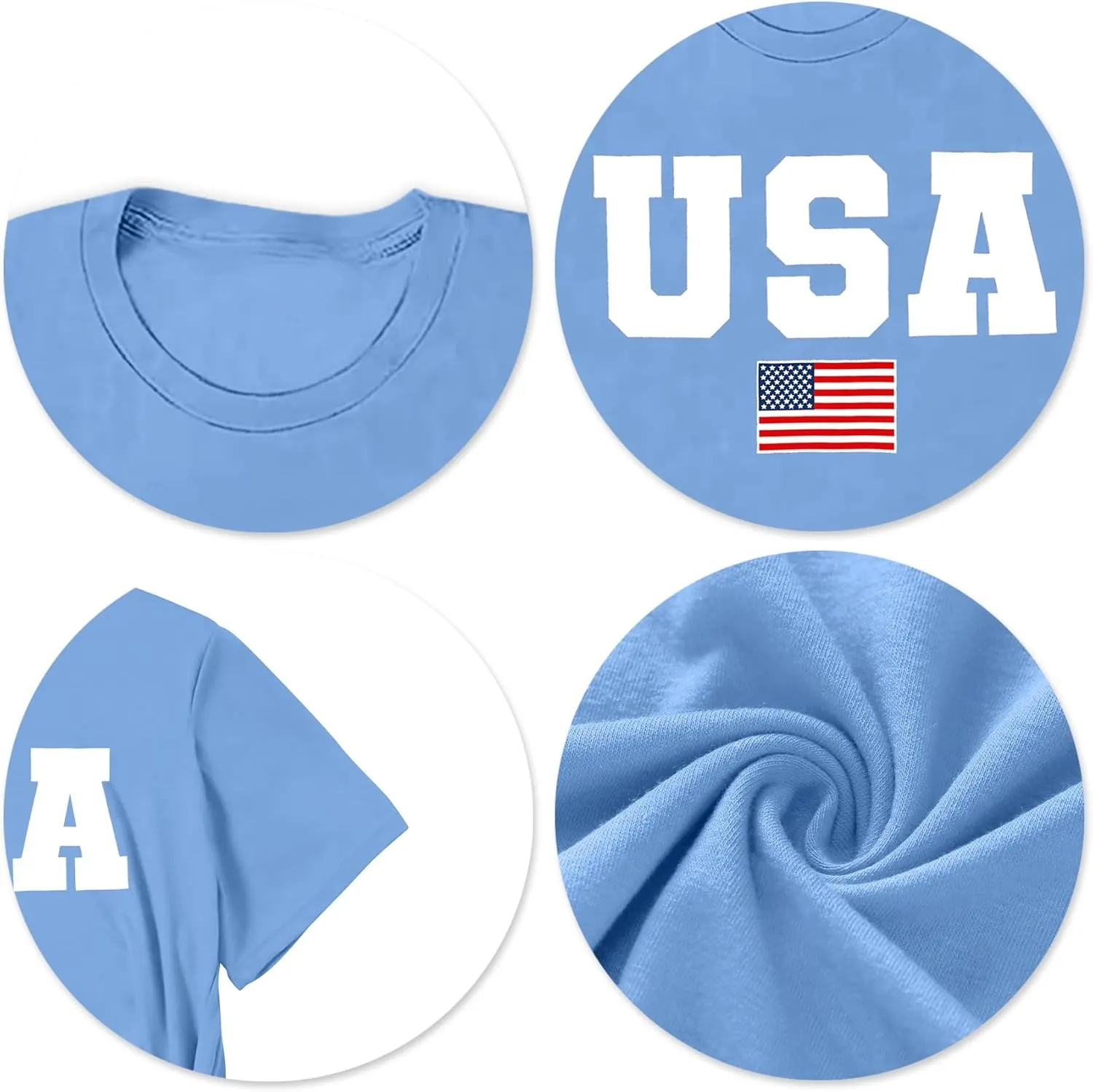 American Flag Shirts for Women: 4th of July T Shirt Funny USA Print Tees Patriotic Casual Short Sleeve Tops