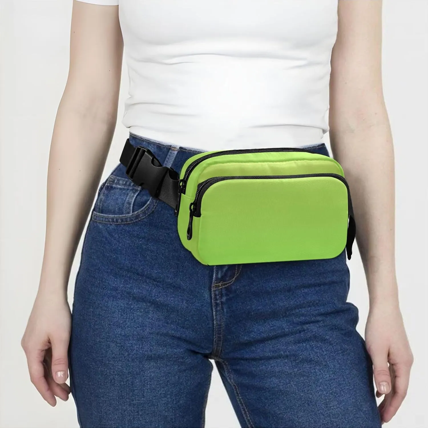 Avocado Green Fresh Leaves Gradient Womens Fanny Pack Waterproof Belt Bags Hip Pack Bright Colored Travel Waist Pack for Men