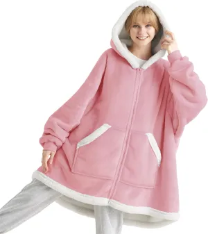 Bedsure Blanket Hoodie - Wearable Blankets for Women with Zipper as Gifts for Mom & Girlfriend, Cozy Men Sherpa Hoodie Jacket