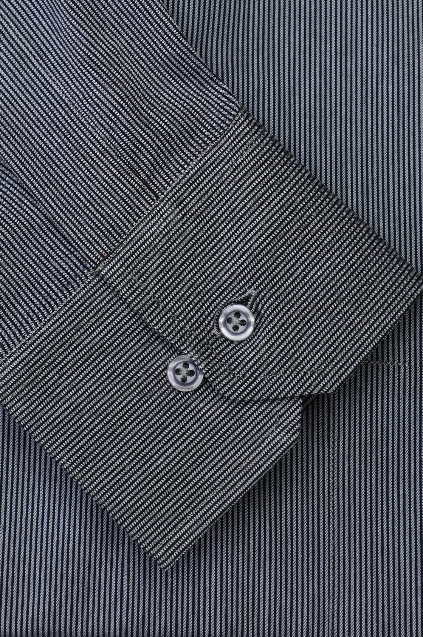 Black Hairline Stripe Formal Shirt
