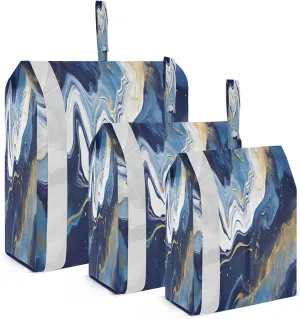 Blue Marble Packing Cubes for Travel 3 Set Travel Compression Bags Suitcase Organizer Bags for Easy Packing