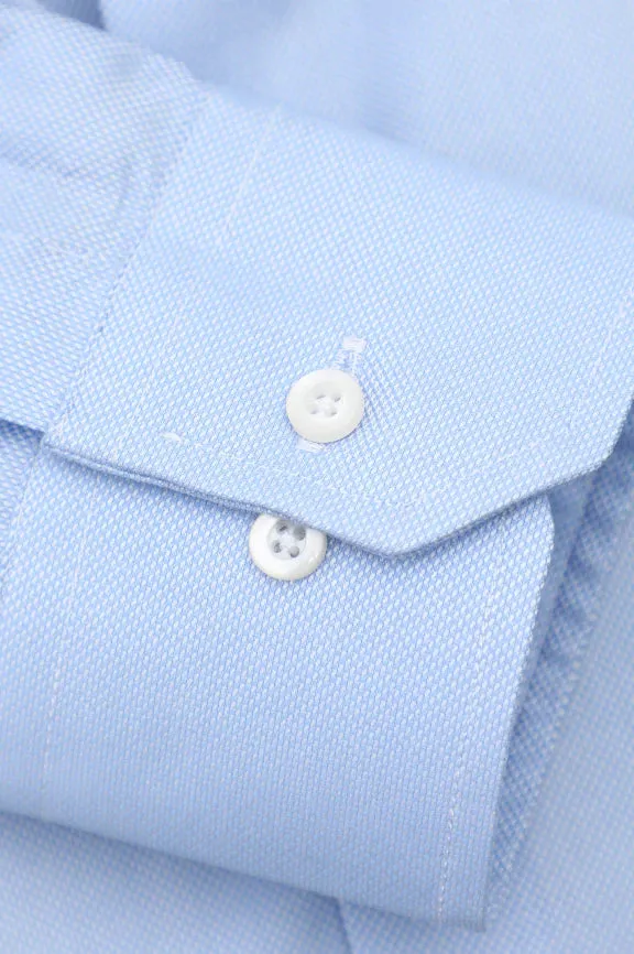 Blue Self Pique Formal Shirt