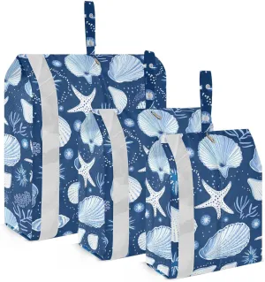 Blue Starfish Funny Packing Cubes for Travel 3 Set Packing Bags Suitcase Organizer Bags for Easy Packing