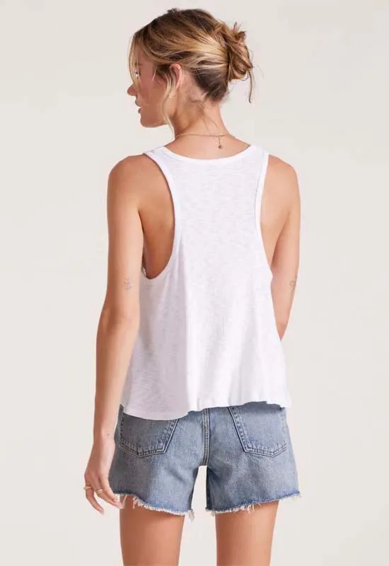 Bobi - Racer Back Swing Tank Top White