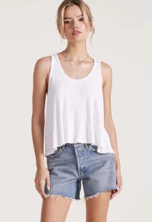 Bobi - Racer Back Swing Tank Top White