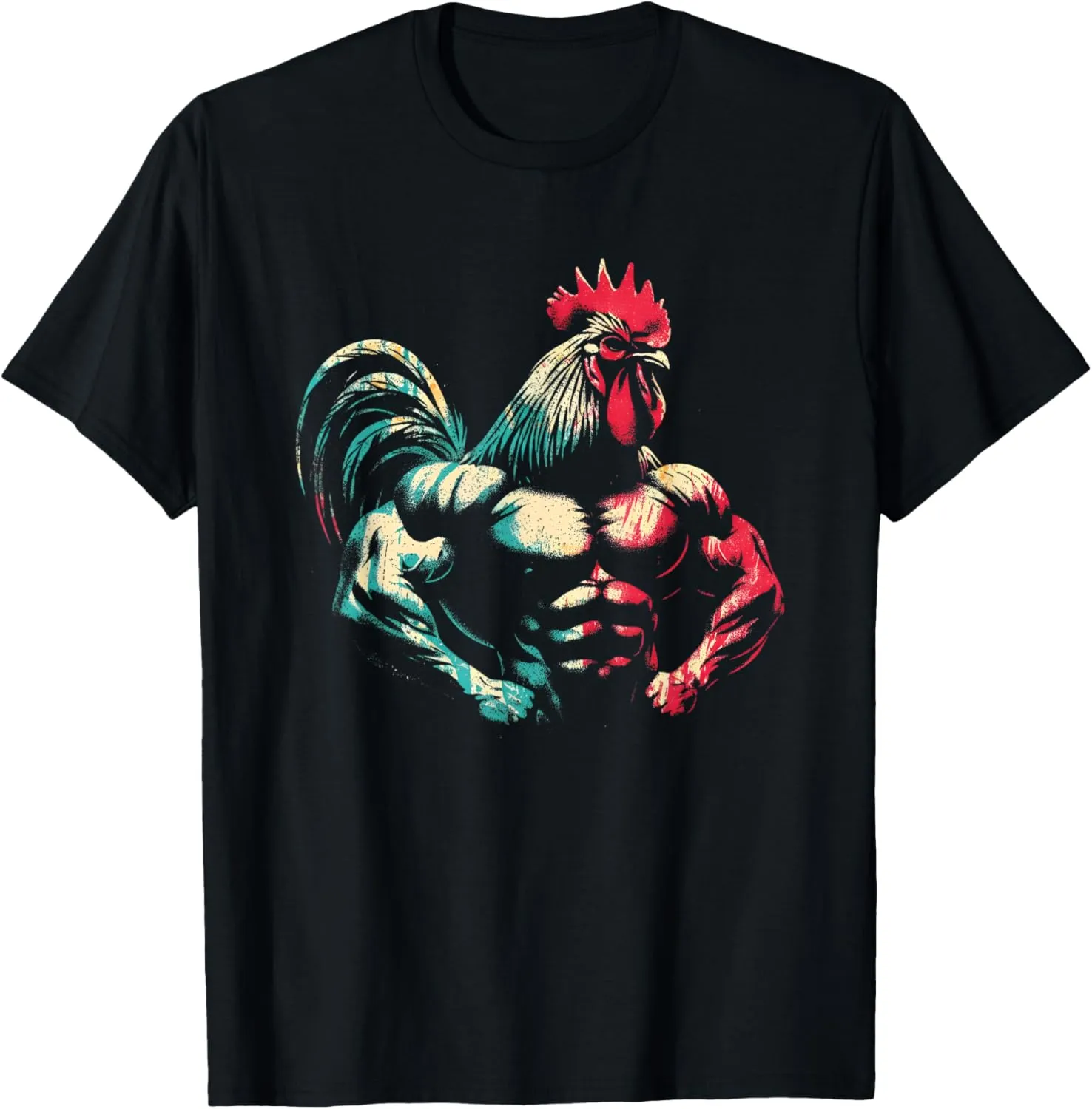 Bodybuilder Rooster - Funny Weightlifting Rooster Workout T-Shirt