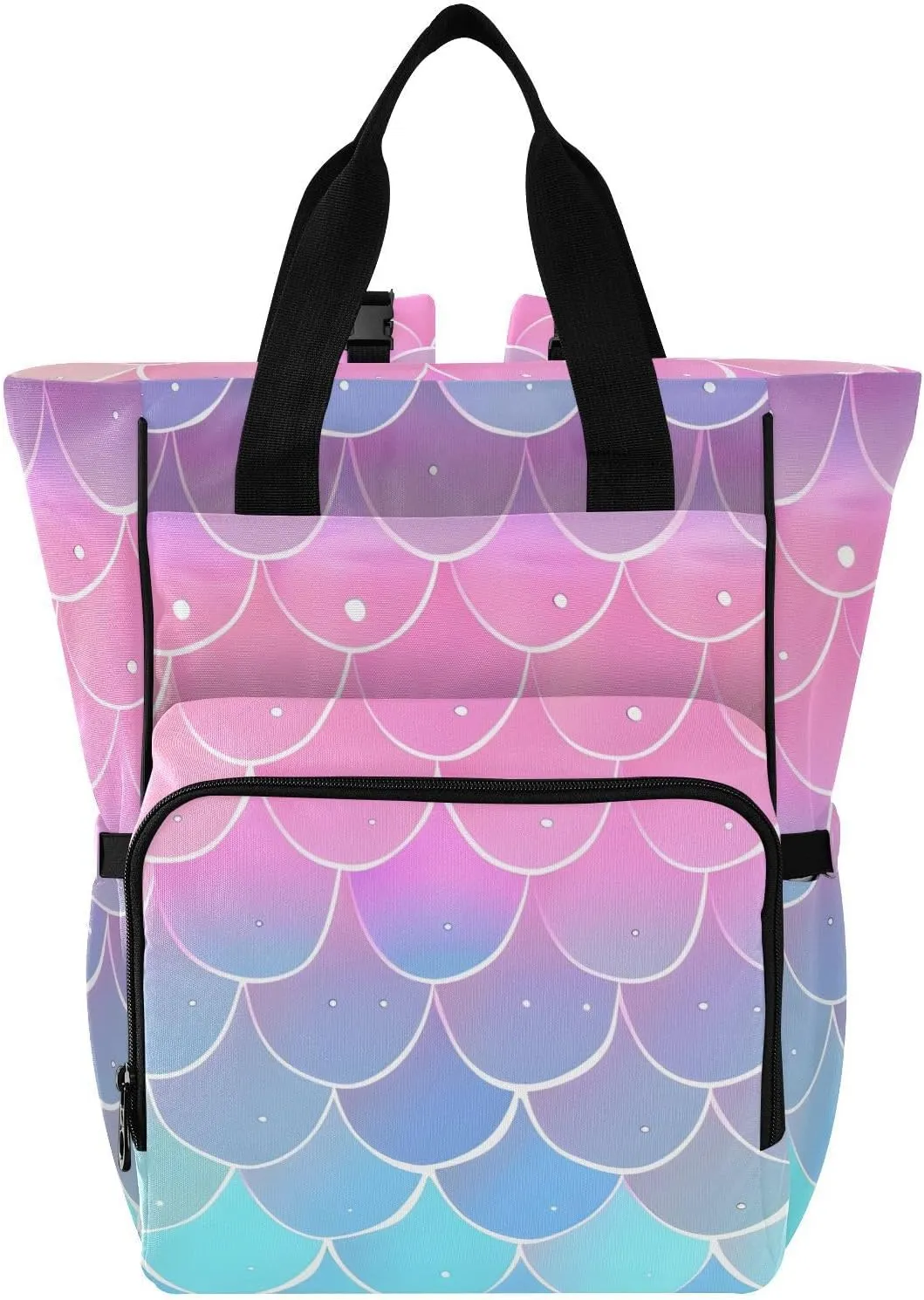 Bolaz Diaper Backpack for Moms,Multifunction Baby Nappy Changing Bags with Insulated Pockets-Fish Scales4