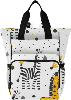 Bolaz Diaper Backpack for Moms,Multifunction Baby Nappy Changing Bags with Insulated Pockets-Zebras