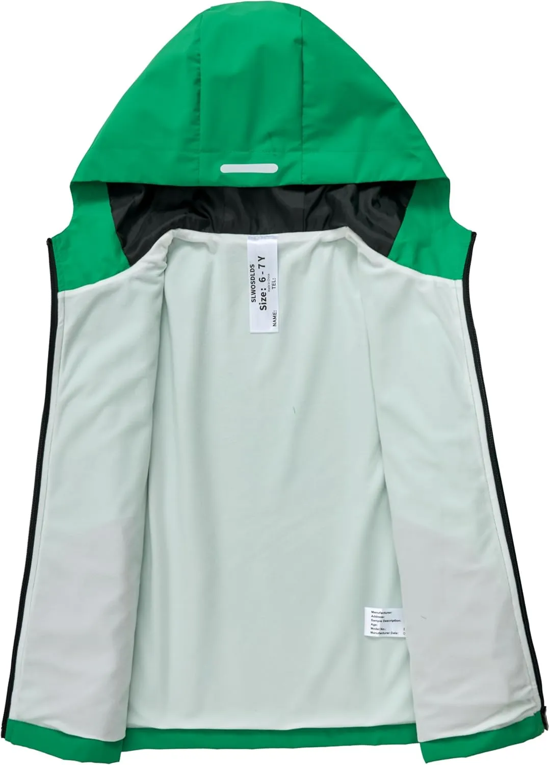 Boys Girls Waterproof Rain Jacket Lightweight soft lining Kids Windbreaker Hooded Coat Easy to Fold