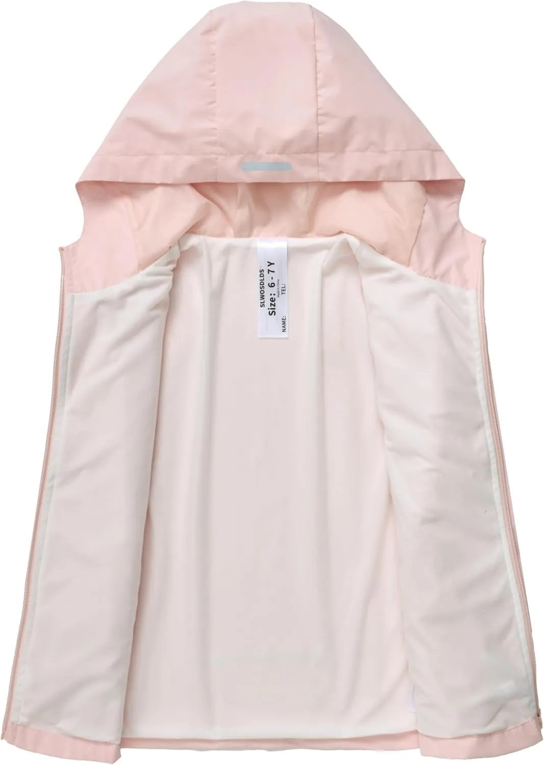 Boys Girls Waterproof Rain Jacket Lightweight soft lining Kids Windbreaker Hooded Coat Easy to Fold