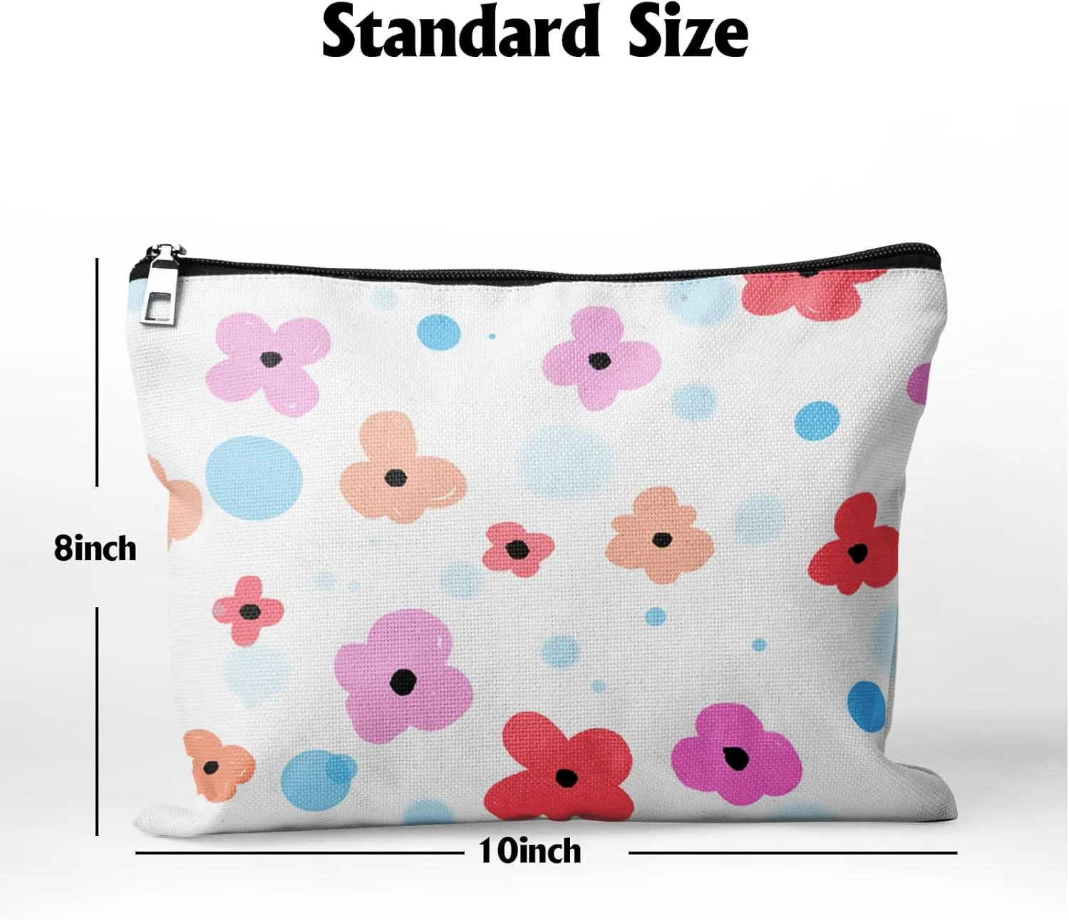 Cafl Colorful Fresh Flowers Makeup Bag Cute Cosmetic Bag for Women,Large Makeup Bags Travel Toiletry Accessories Organizer