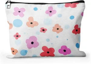 Cafl Colorful Fresh Flowers Makeup Bag Cute Cosmetic Bag for Women,Large Makeup Bags Travel Toiletry Accessories Organizer