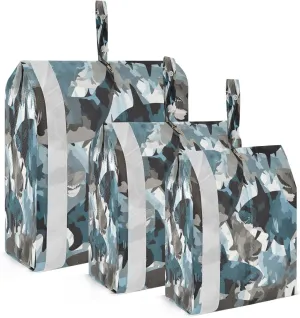 Camouflage Shark Packing Cubes for Travel 3 Set Compression Travel Bags Luggage Cubes for Easy Packing