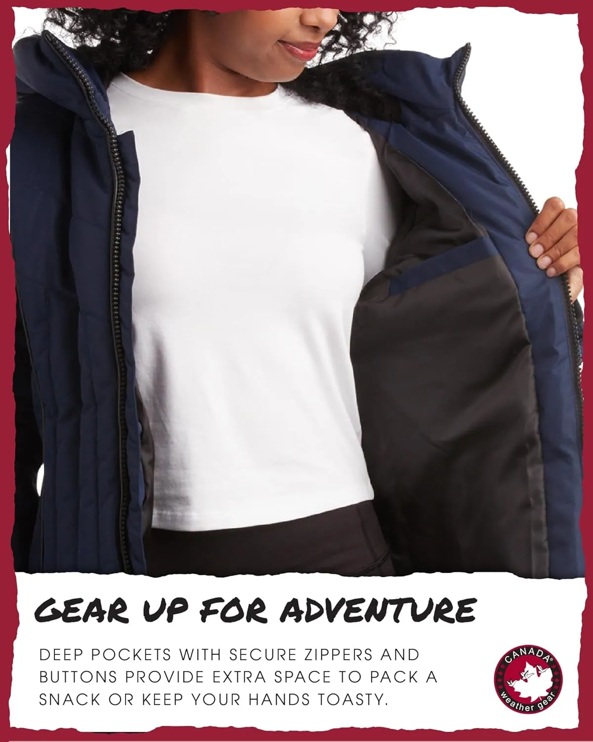 CANADA WEATHER GEAR Women's Puffer Jacket with Hood and Faux Fur Trim - Cozy Long Winter Coats for Women (S-XL)