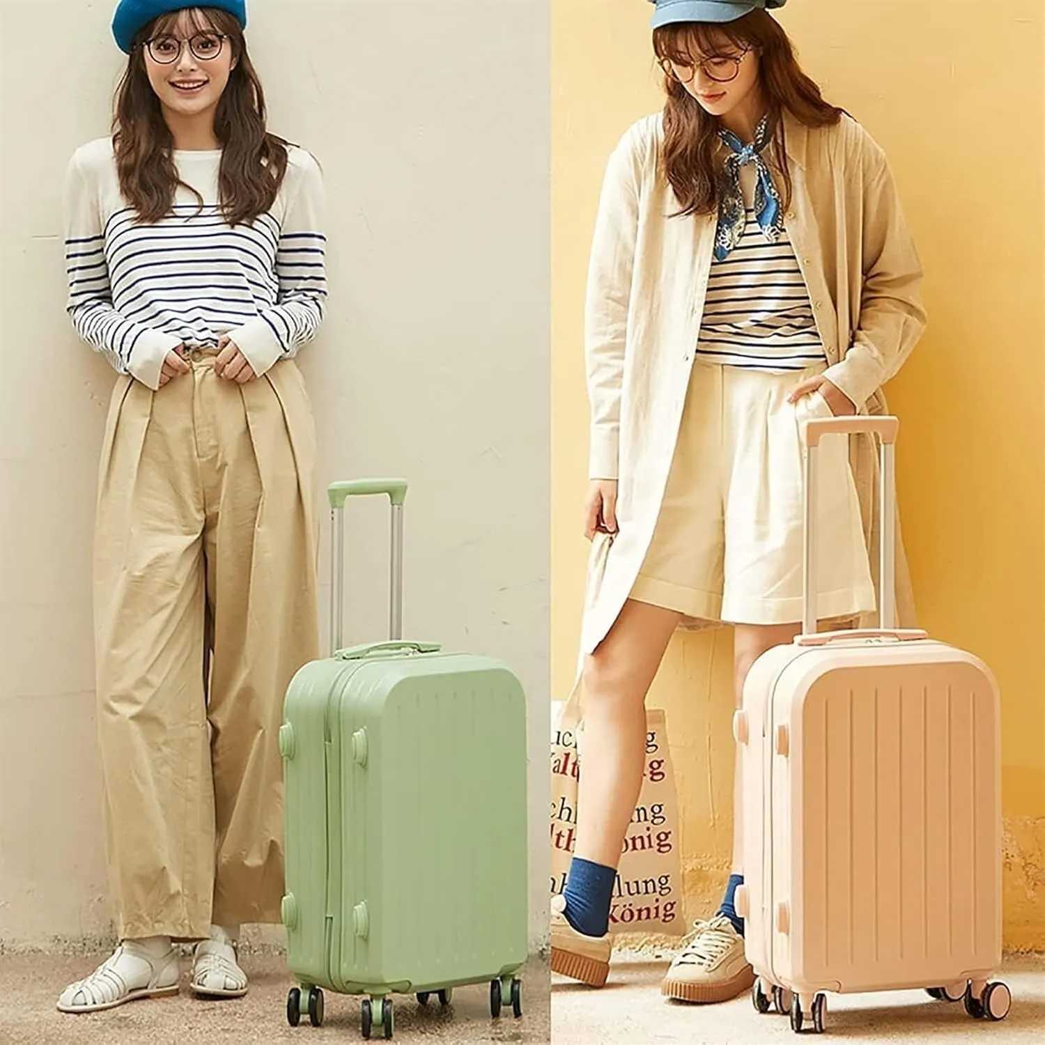 Carry-on Suitcase Luggage 20'' Lightweight Luggage Wide Handle PC Hardshell Suitcases With Spinner Wheels Carry-on Suitcases Carry On Luggages (Color : E, Size : 20 inch)