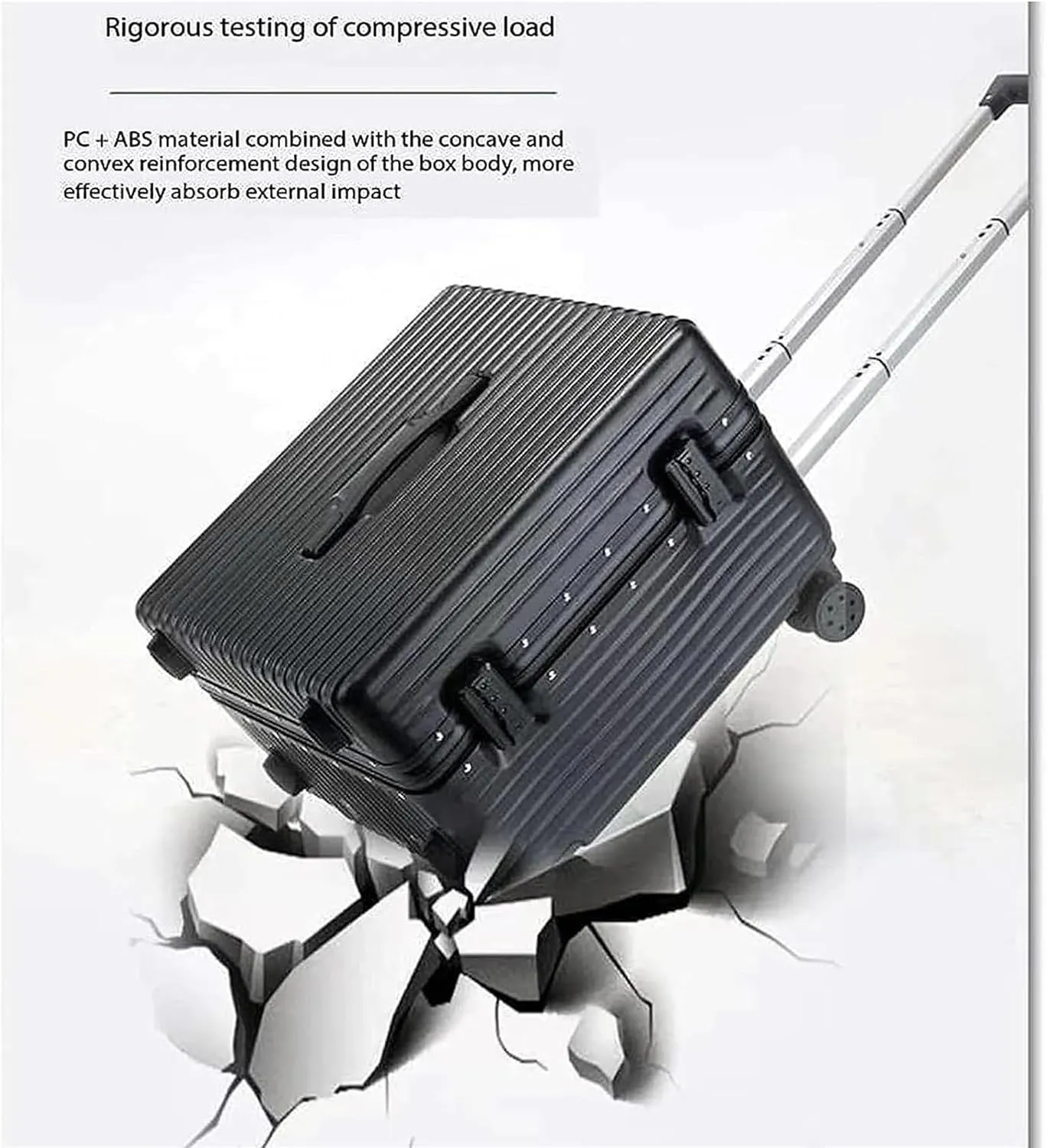 Carry-on Suitcase Luggage Carry On Luggage 20inch Wide Handle Suitcase,Hardshell With Aluminum Frame,Spinner Wheels Carry-on Suitcases Carry On Luggages (Color : Black, Size : 20inch)