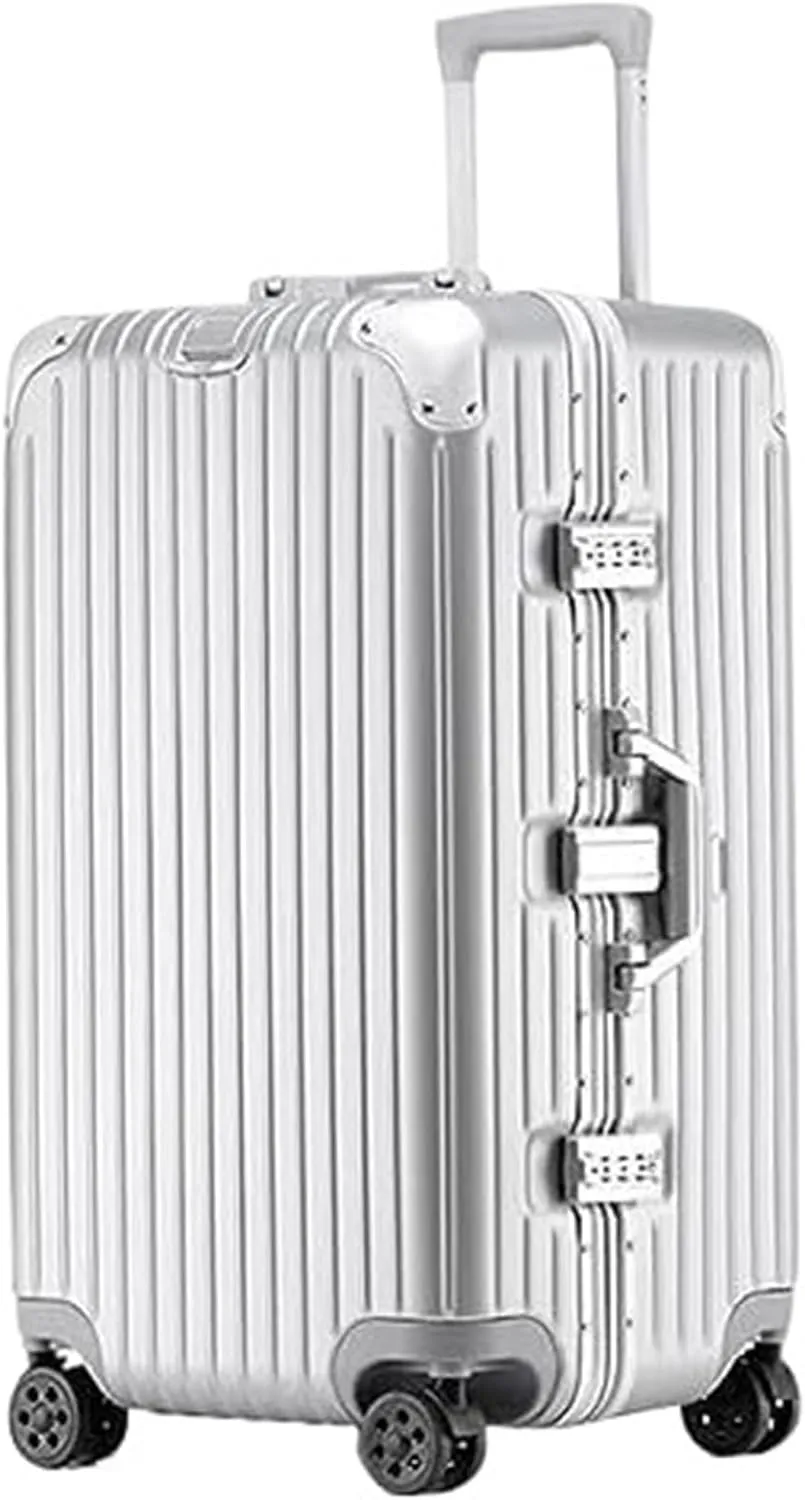 Carry-on Suitcase Luggage Carry On Luggage Hardshell With Aluminum Frame,Spinner Wheels Lock Suitcase Checked Luggage Carry-on Suitcases Carry On Luggages (Color : F, Size : 24in)