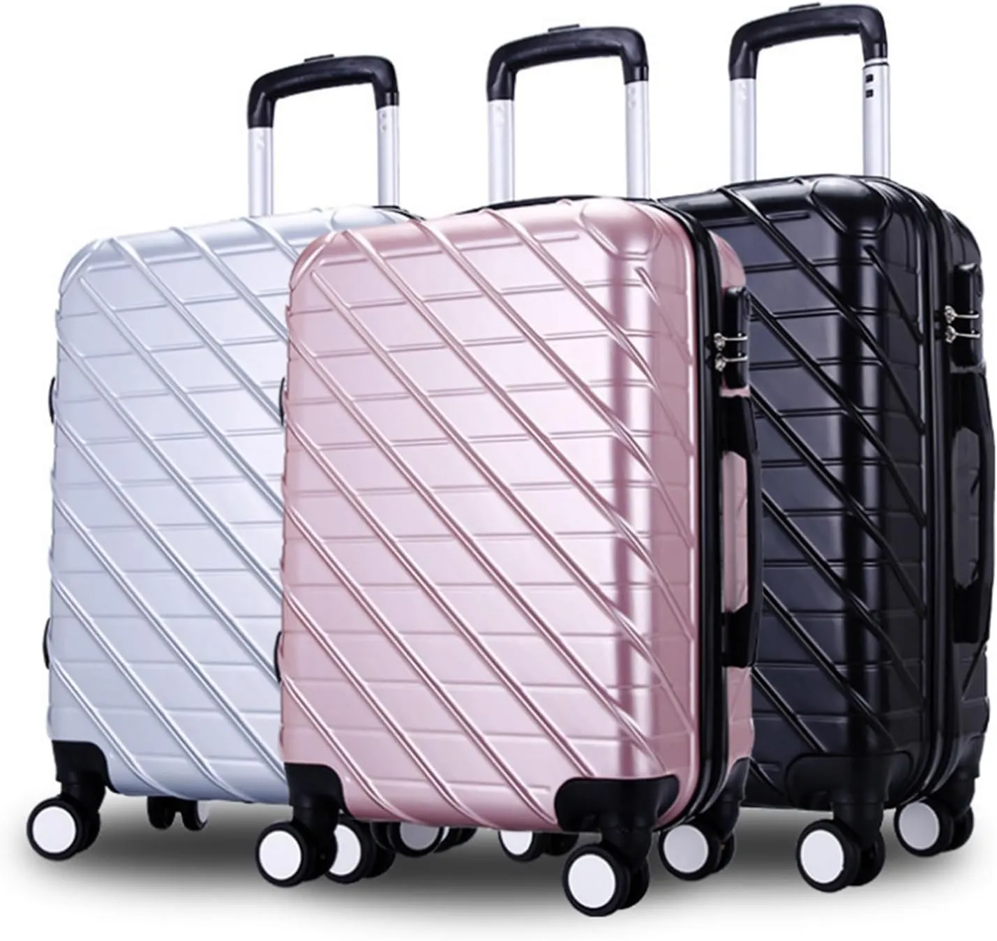 Carry-on Suitcase Luggage Carry On Luggage With Spinner Wheels Luggage Travel Suitcase Hardshell Lightweight Carry-on Suitcases Carry On Luggages (Color : Sliver, Size : 20inch)