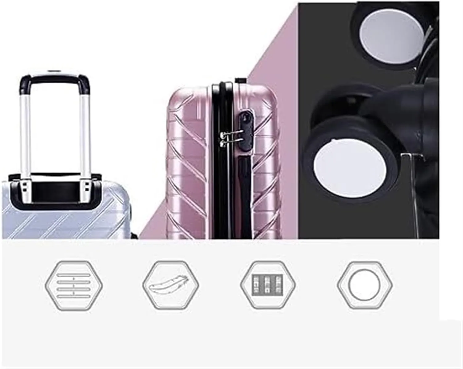 Carry-on Suitcase Luggage Carry On Luggage With Spinner Wheels Luggage Travel Suitcase Hardshell Lightweight Suitcase Carry-on Suitcases Carry On Luggages (Color : Sliver, Size : 28inch)