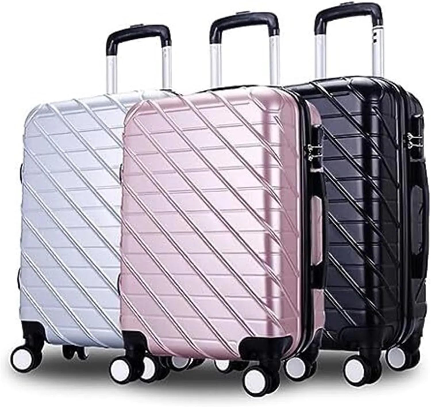 Carry-on Suitcase Luggage Carry On Luggage With Spinner Wheels Luggage Travel Suitcase Hardshell Lightweight Suitcase Carry-on Suitcases Carry On Luggages (Color : Sliver, Size : 28inch)