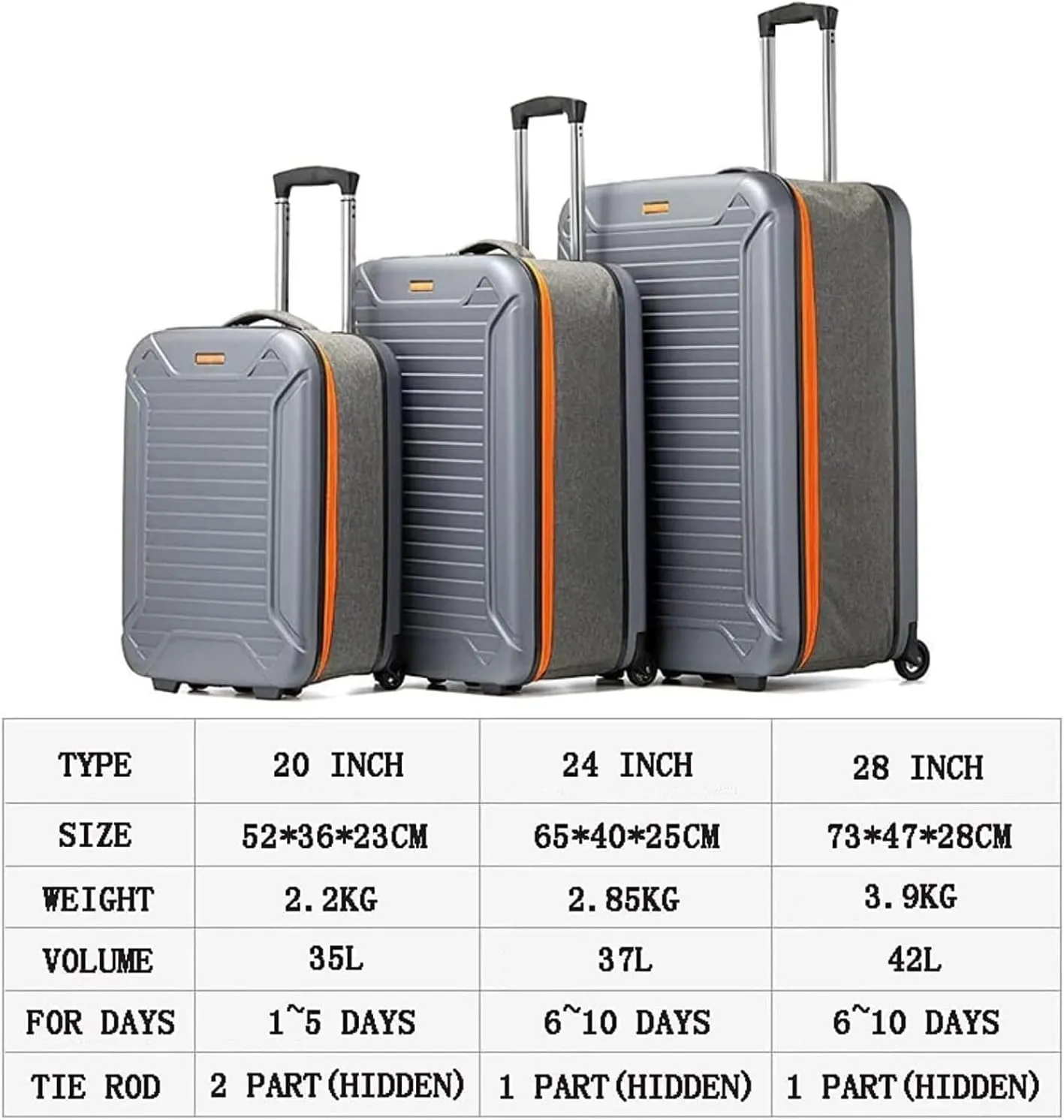 Carry-on Suitcase Luggage Foldable Carry On Luggage Hard Case Luggage Portable Combination Lock Suitcases Carry-on Suitcases Carry On Luggages,-20in (Yellow 20in)