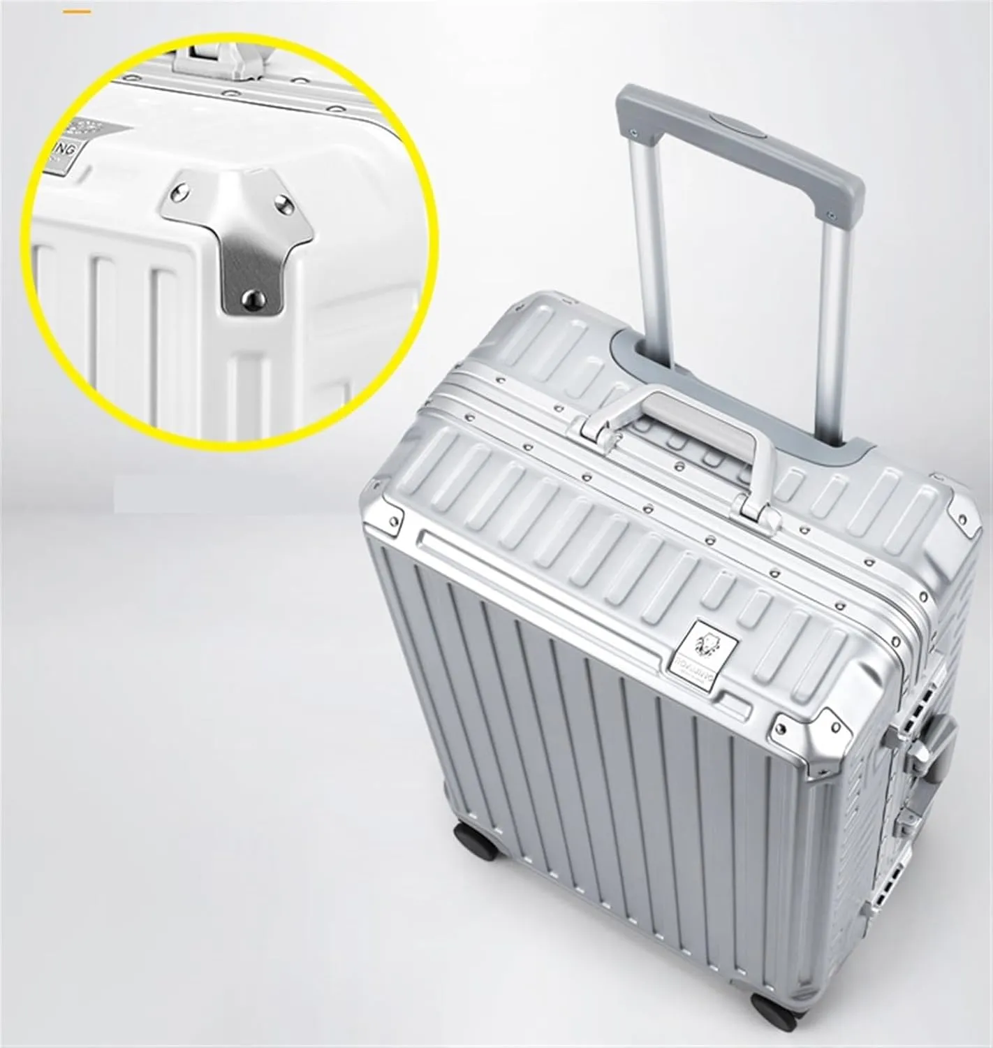 Carry-on Suitcase Luggage Hard Shell Checked Luggage with Aluminum Frame,No Zipper Suitcase with Spinner Wheels Carry-on Suitcases Carry On Luggages,E-20in