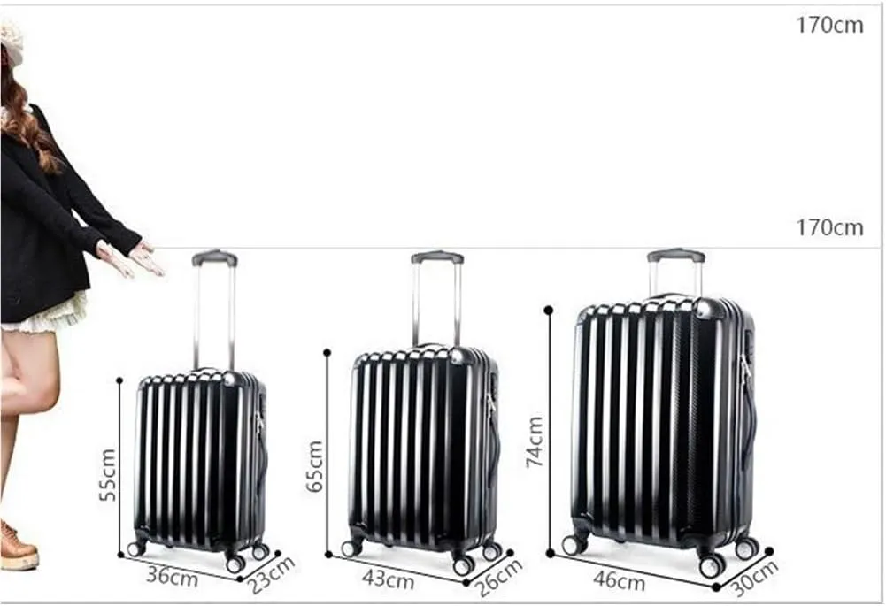 Carry-on Suitcase Luggage Indestructible Hardshell Expandable Spinner Luggage With TSA Lock 20/24/28in Carry-on Suitcases Carry On Luggages (Color : Black, Size : 28in)