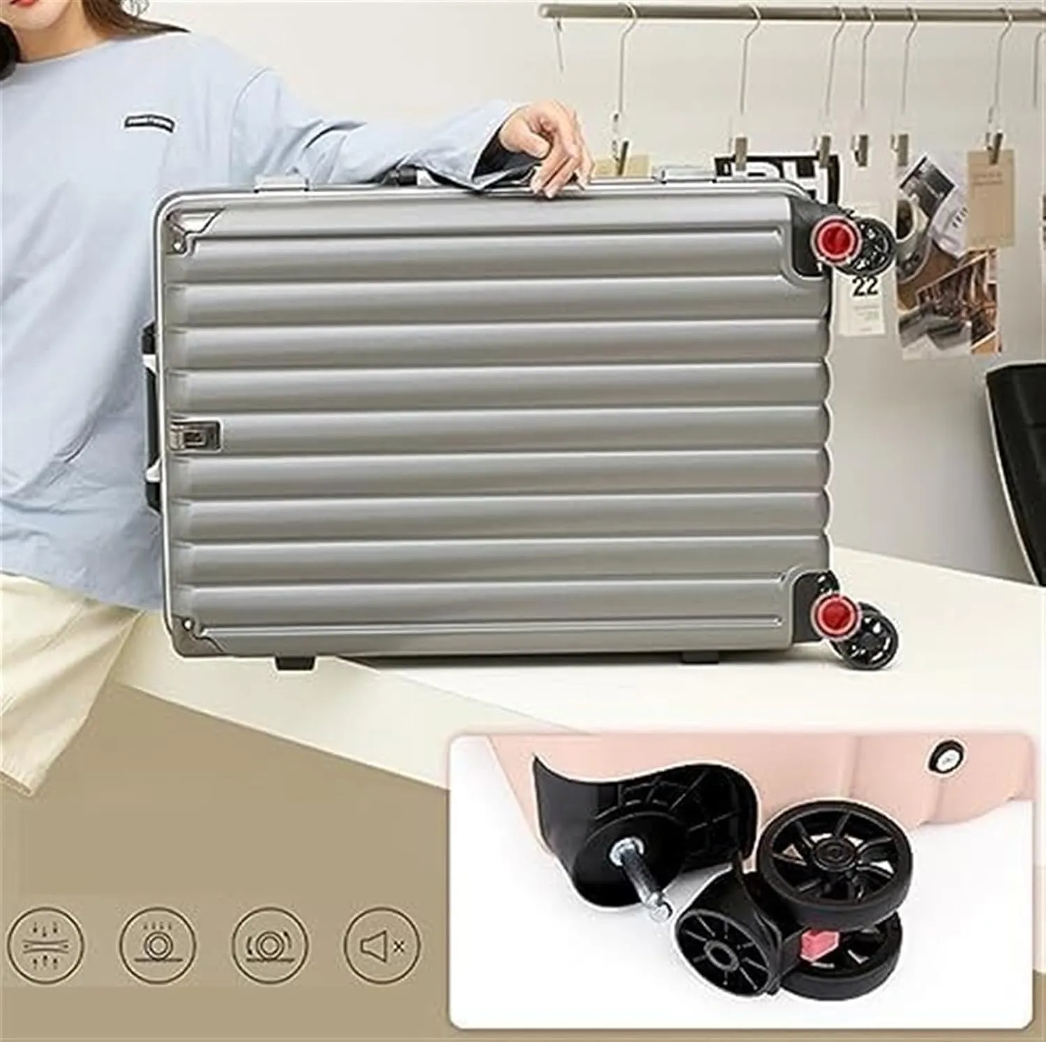 Carry-on Suitcase Luggage Luggage Carry On Luggage Large Capacity Hard Shell Suitcases With Wheels Suitcase Carry-on Suitcases Carry On Luggages (Color : E, Size : 20in)