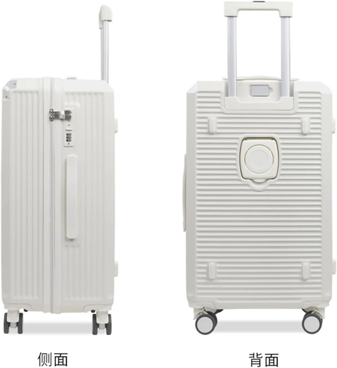 Carry-on Suitcase Luggage Luggage for Women Suitcsases with Cup Holder Spinner Wheels Hardside Luggage with Lock Carry-on Suitcases Carry On Luggages,Roze-20in