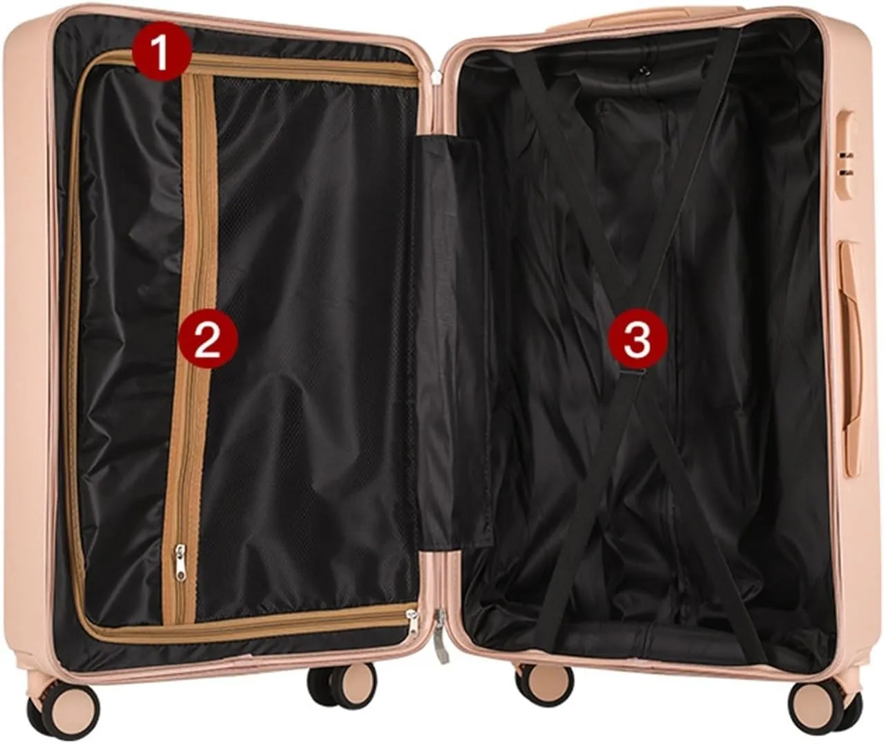 Carry-on Suitcase Luggage Portable Hard Shell Luggage Security Combination Lock Suitcases Quiet And Smooth Luggage Carry-on Suitcases Carry On Luggages (Color : Pink, Size : 20inch)