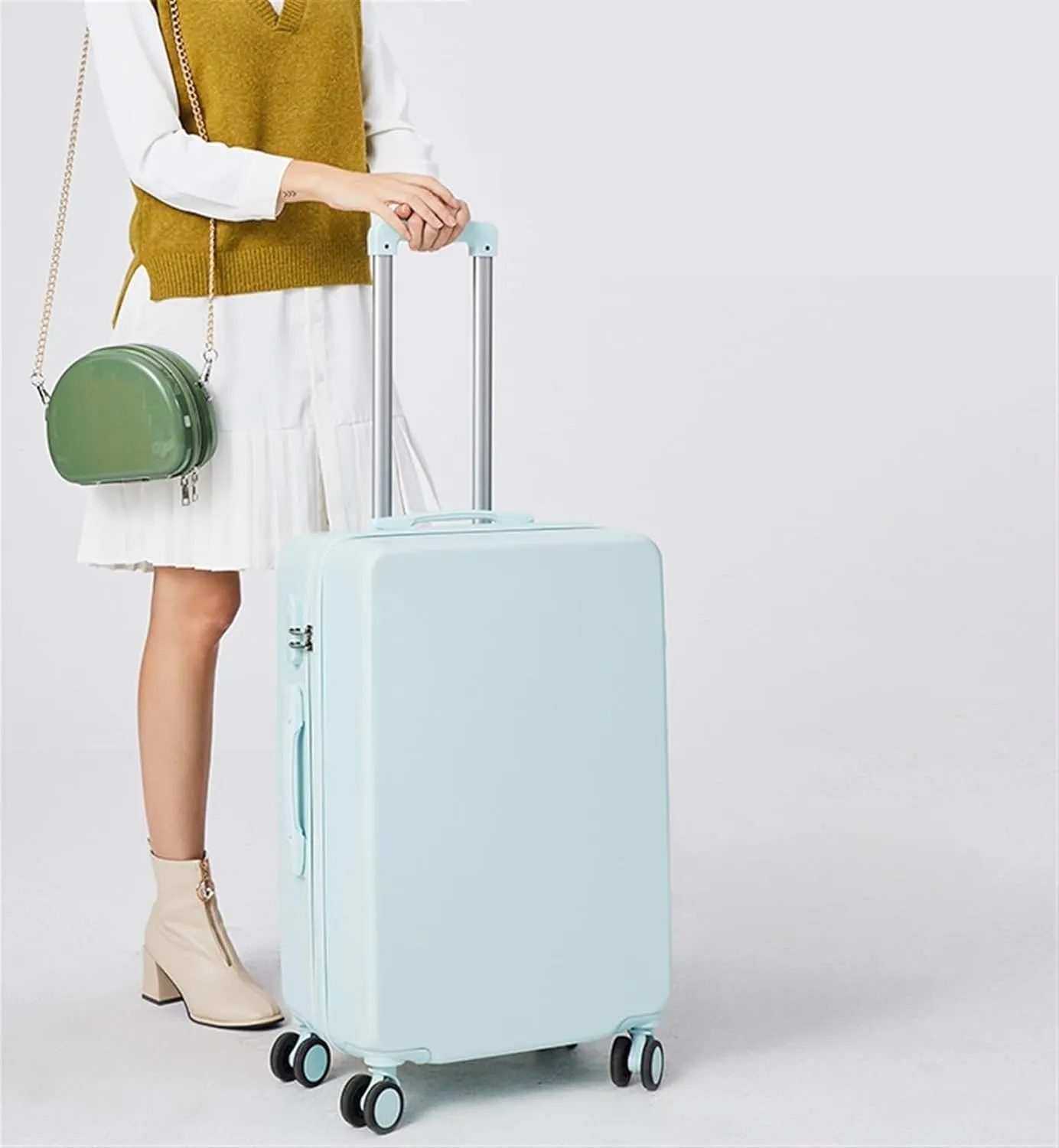 Carry-on Suitcase Luggage Portable Hard Shell Luggage Security Combination Lock Suitcases Quiet And Smooth Luggage Carry-on Suitcases Carry On Luggages (Color : Pink, Size : 20inch)