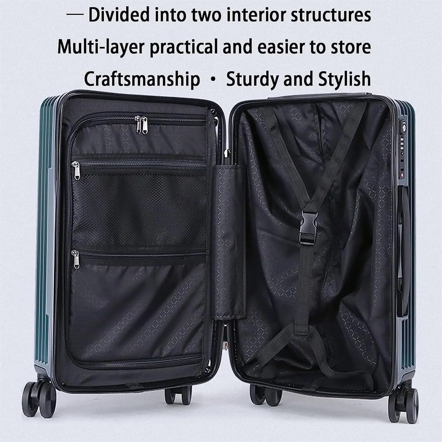 Carry-on Suitcase Luggage Portable Suitcases Aluminum Frame Luggage With Spinner Wheels Carry On Luggage Carry-on Suitcases Carry On Luggages (Color : B, Size : 20 in)