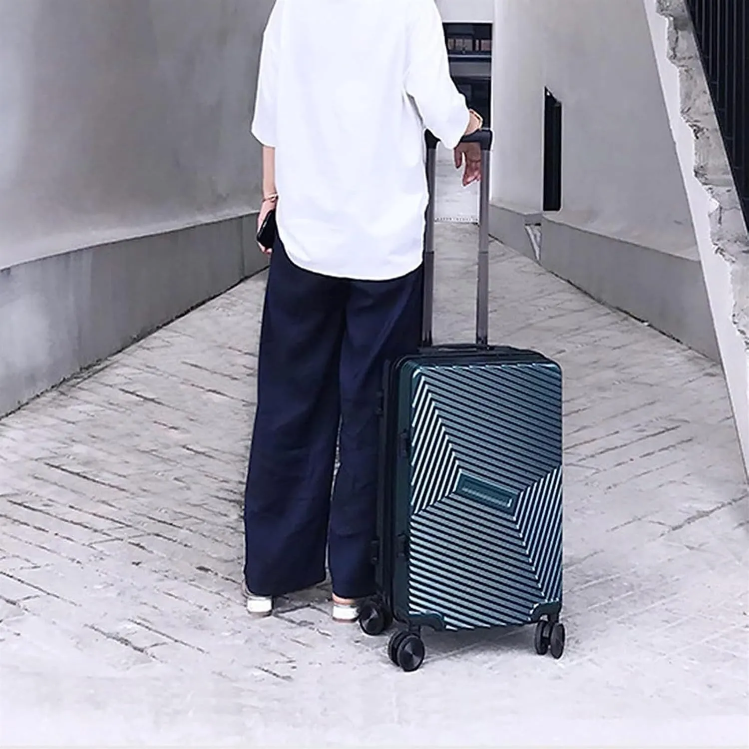 Carry-on Suitcase Luggage Portable Suitcases Aluminum Frame Luggage With Spinner Wheels Carry On Luggage Carry-on Suitcases Carry On Luggages (Color : B, Size : 20 in)