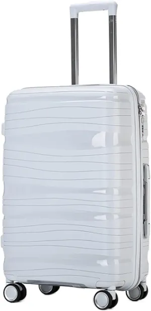 Carry-on Suitcase Luggage Travel Suitcase With Spinner Wheels,Lightweight Ergonomic Handles, Traveling Suitcases Carry-on Suitcases Carry On Luggages (Color : White, Size : 20inch)